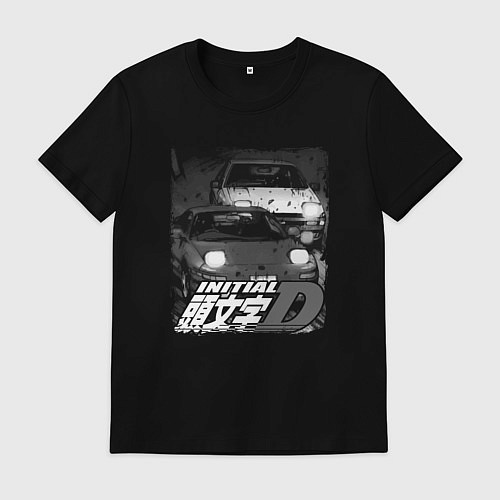 Мужская футболка Initial d аниме про дрифт / Черный – фото 1