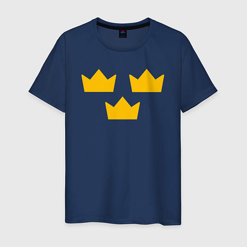 Мужская футболка Шведский хоккей / Тёмно-синий – фото 1