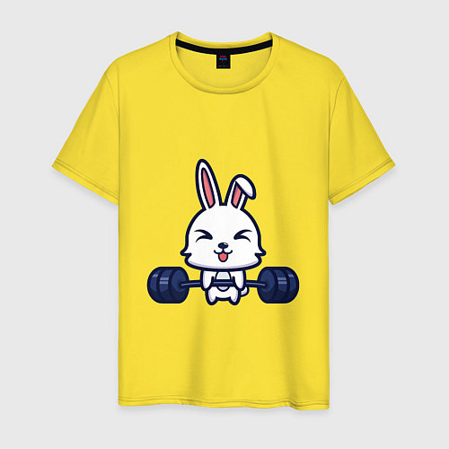 Мужская футболка Кролик атлет / Желтый – фото 1