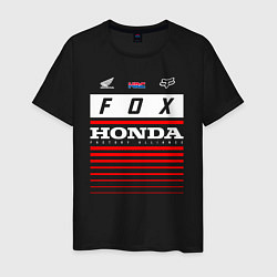 Футболка хлопковая мужская Honda racing, цвет: черный