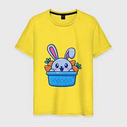 Футболка хлопковая мужская Вкусный кролик, цвет: желтый