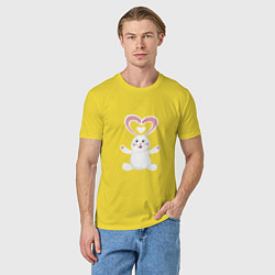 Футболка хлопковая мужская Влюблённый кролик, цвет: желтый — фото 2