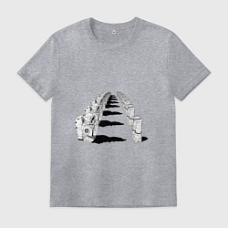 Футболка хлопковая мужская Человек бензопила - Космонавты, цвет: меланж