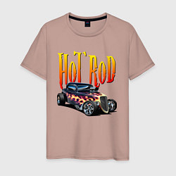 Футболка хлопковая мужская Hot Rod - Power, цвет: пыльно-розовый