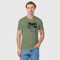 Футболка хлопковая мужская Глаза Макимы, цвет: авокадо — фото 2