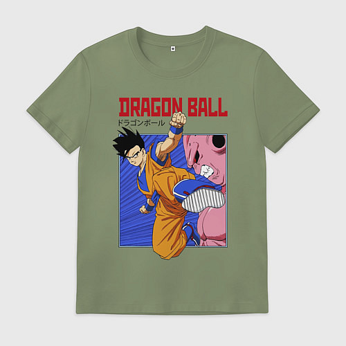 Мужская футболка Dragon Ball - Сон Гоку - Удар / Авокадо – фото 1