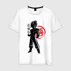 Футболка хлопковая мужская Goku Son - Dragon Ball - Warrior, цвет: белый
