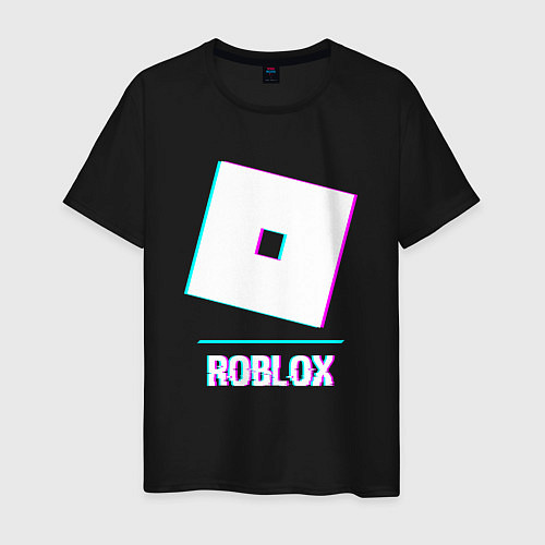 Мужская футболка Roblox в стиле glitch и баги графики / Черный – фото 1