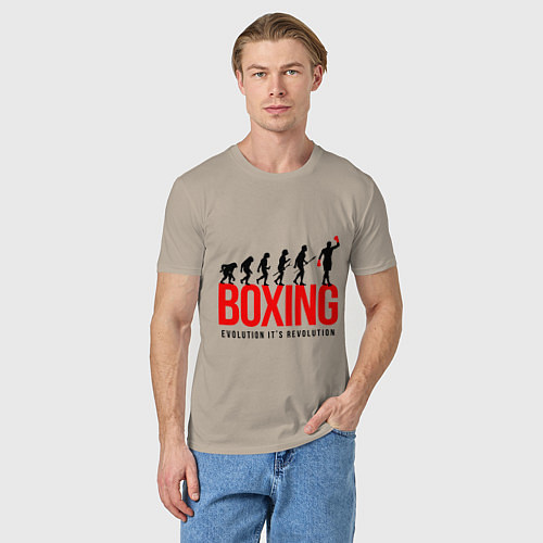 Мужская футболка Boxing evolution / Миндальный – фото 3