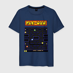 Футболка хлопковая мужская Pac-Man на ZX-Spectrum, цвет: тёмно-синий