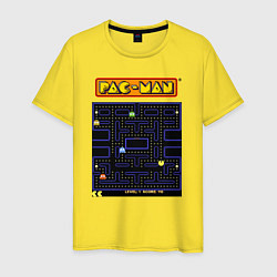 Футболка хлопковая мужская Pac-Man на ZX-Spectrum, цвет: желтый