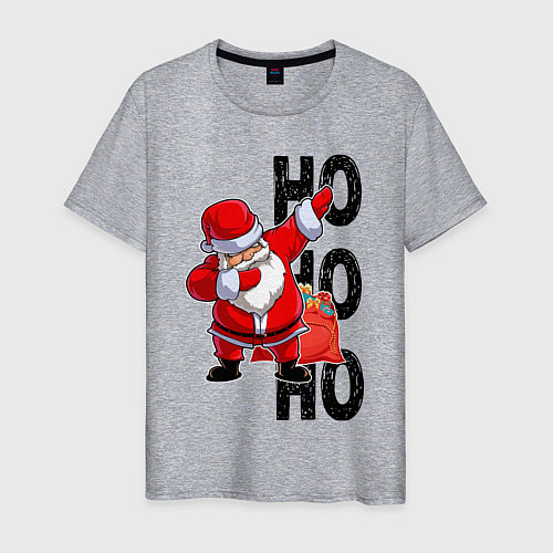 Мужская футболка Dabbing, through the snow, Santa Claus / Меланж – фото 1