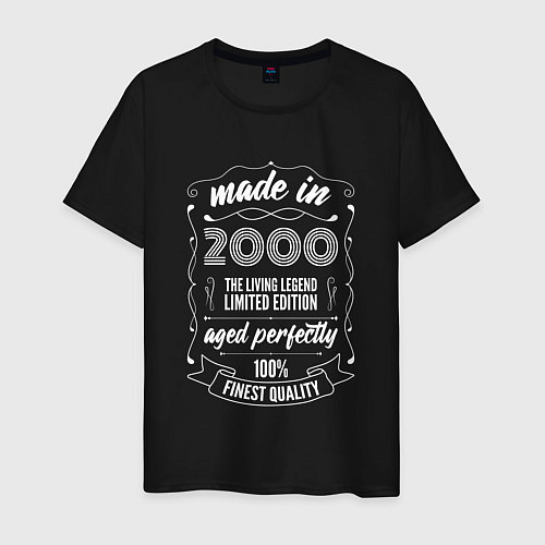 Мужская футболка Made in 2000 retro old school / Черный – фото 1
