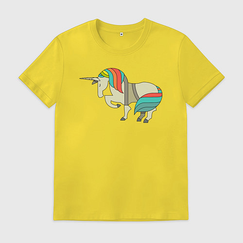 Мужская футболка Хороший единорог / Желтый – фото 1