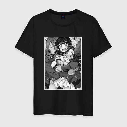 Мужская футболка Ева Риз и Кэяру / Черный – фото 1