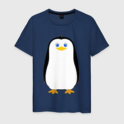Футболка хлопковая мужская Красивый пингвин, цвет: тёмно-синий