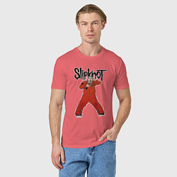 Футболка хлопковая мужская Slipknot fan art, цвет: коралловый — фото 2