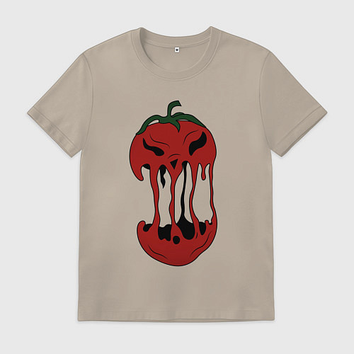 Мужская футболка Агрессивный красный помидор / Миндальный – фото 1