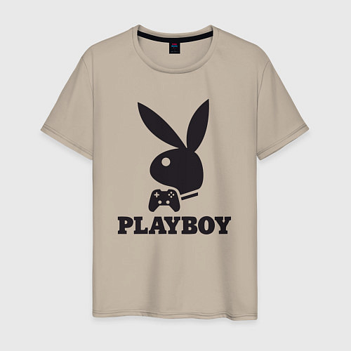 Мужская футболка Playboy - Игровой джостик / Миндальный – фото 1