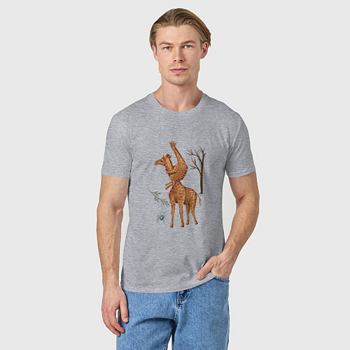 Мужская футболка Жирафы и паук / Меланж – фото 3