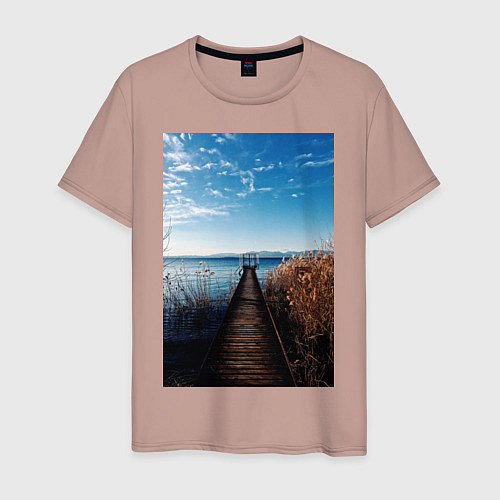 Мужская футболка Пристань / Пыльно-розовый – фото 1