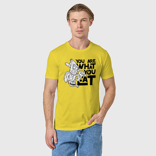 Мужская футболка Ты то , что ешь / Желтый – фото 3