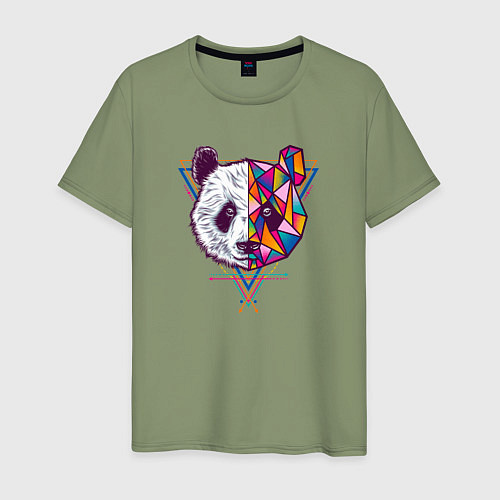 Мужская футболка PANDA полигоны / Авокадо – фото 1