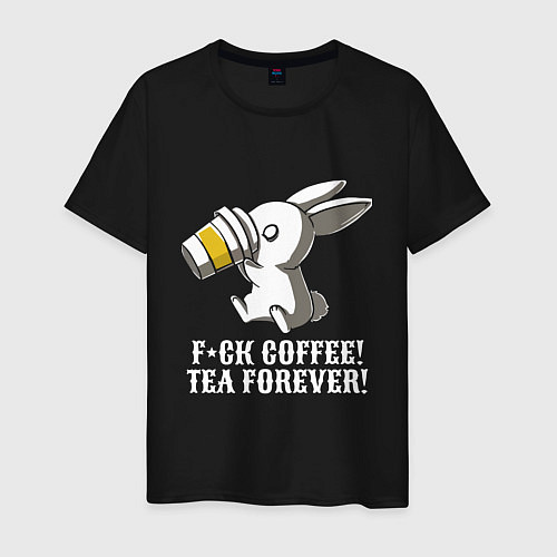Мужская футболка F*ck coffee - Tea forever! / Черный – фото 1