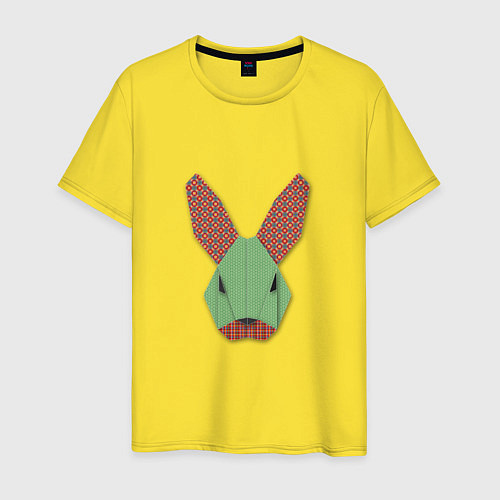 Мужская футболка Patchwork rabbit / Желтый – фото 1