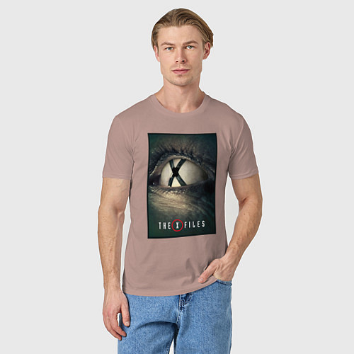 Мужская футболка X - Files poster / Пыльно-розовый – фото 3
