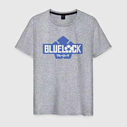 Футболка хлопковая мужская Logo Blue Lock, цвет: меланж