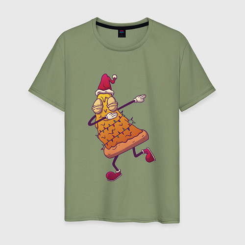Мужская футболка Новогодний кусочек пиццы / Авокадо – фото 1