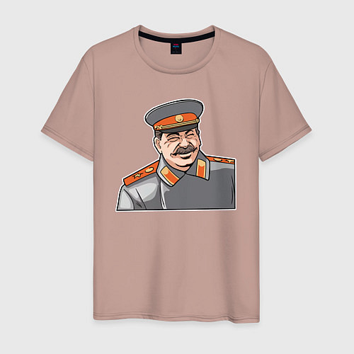 Мужская футболка Товарищ Сталин смеётся / Пыльно-розовый – фото 1