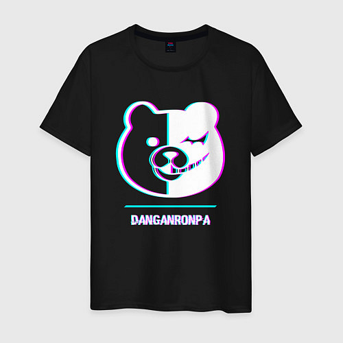Мужская футболка Символ Danganronpa в стиле glitch / Черный – фото 1