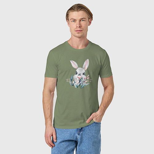 Мужская футболка Кролик в цветах / Авокадо – фото 3