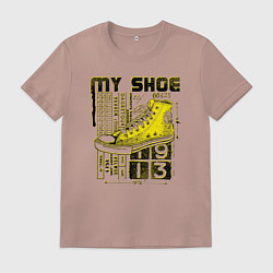 Футболка хлопковая мужская Мои сникерсы, цвет: пыльно-розовый