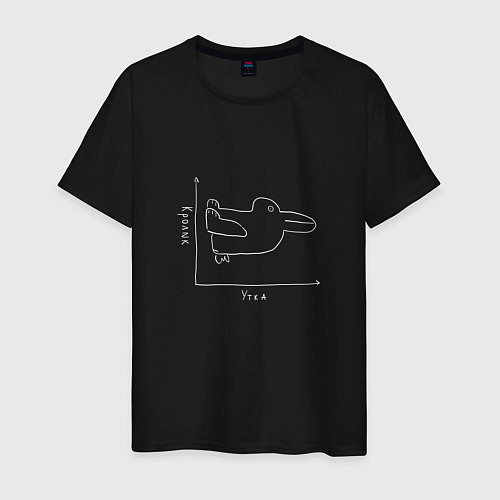 Мужская футболка Кролик - утка / Черный – фото 1