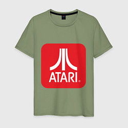 Футболка хлопковая мужская Atari logo, цвет: авокадо