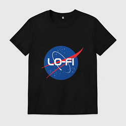 Футболка хлопковая мужская Lofi - Nasa theme, цвет: черный