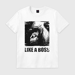Футболка хлопковая мужская Ну прямо босс, цвет: белый