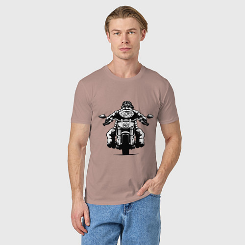 Мужская футболка Wide biker / Пыльно-розовый – фото 3