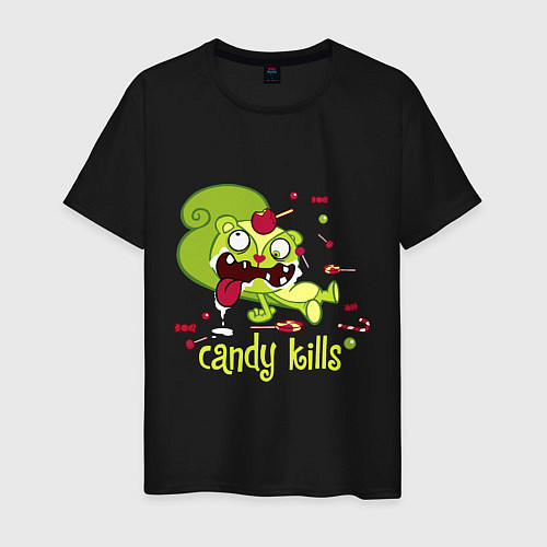 Мужская футболка Nutty - candy kills / Черный – фото 1