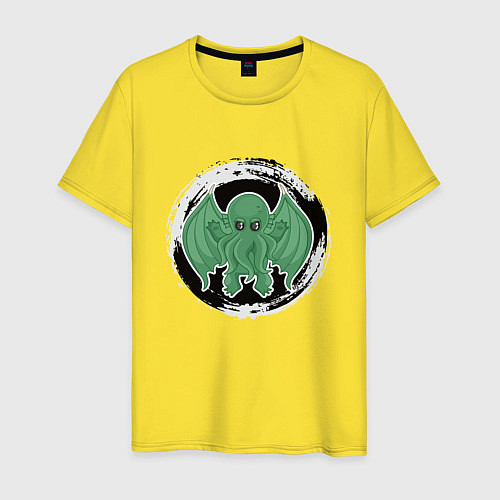 Мужская футболка Мультяшный Ктулху / Желтый – фото 1
