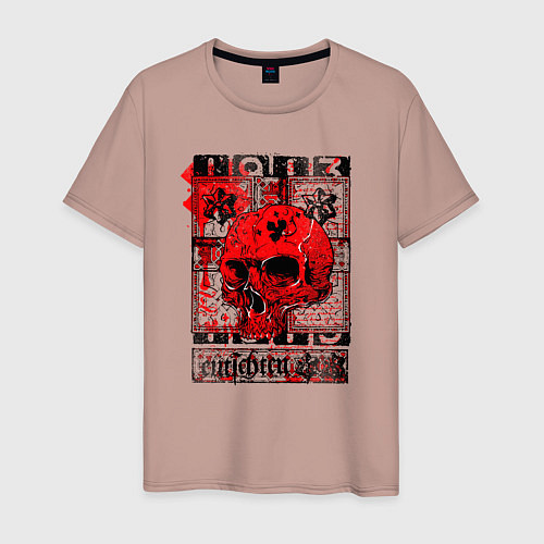 Мужская футболка Череп треф и кровь / Пыльно-розовый – фото 1