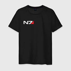 Футболка хлопковая мужская Логотип N7, цвет: черный