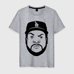 Футболка хлопковая мужская Ice Cube - head, цвет: меланж