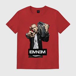 Футболка хлопковая мужская Eminem boombox, цвет: красный