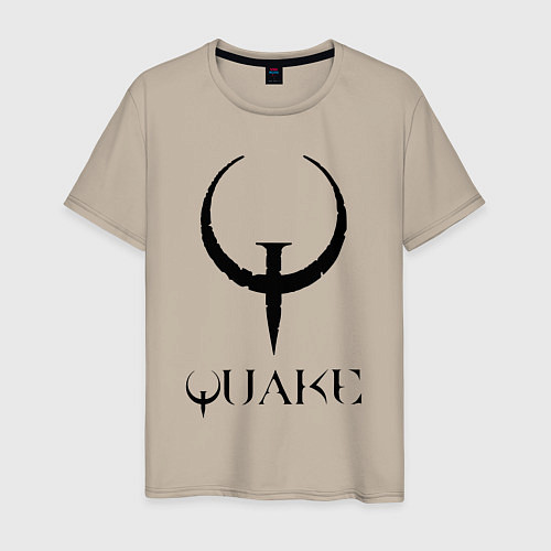 Мужская футболка Quake I logo / Миндальный – фото 1