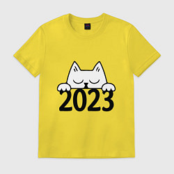 Футболка хлопковая мужская Cat 2023, цвет: желтый