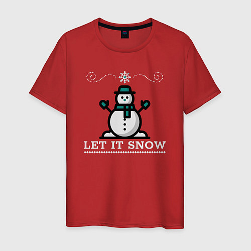 Мужская футболка Пусть идёт снег / Красный – фото 1